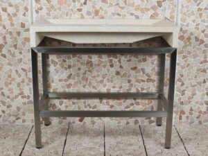 Edelstahl Krakatau Marmor Waschbecken mit Hahnloch 100x47x94 cm.