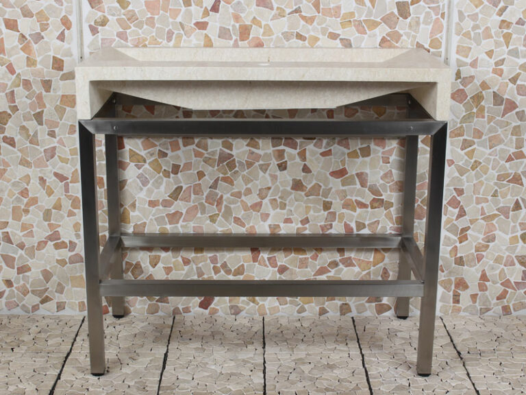 Edelstahl Krakatau Marmor Waschbecken mit Hahnloch 100x47x94 cm.