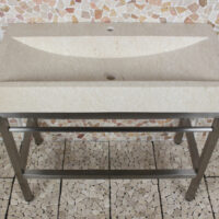 Edelstahl Krakatau Marmor Waschbecken mit Hahnloch 100x47x94 cm.