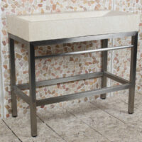 Edelstahl Krakatau Marmor Waschbecken mit Hahnloch 100x47x94 cm.