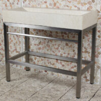 Edelstahl Krakatau Marmor Waschbecken mit Hahnloch 100x47x94 cm.