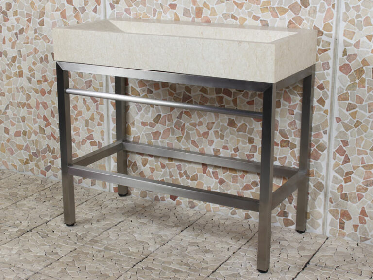 Edelstahl Krakatau Marmor Waschbecken mit Hahnloch 100x47x94 cm.