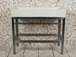 Edelstahl Krakatau Marmor Waschbecken mit Hahnloch 100x47x94 cm.