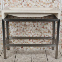 Edelstahl Krakatau Marmor Waschbecken ohne Hahnloch 100x47x94 cm.