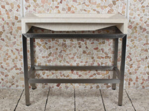 Edelstahl Krakatau Marmor Waschbecken ohne Hahnloch 100x47x94 cm.