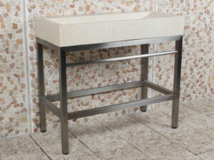 Edelstahl Krakatau Marmor Waschbecken ohne Hahnloch 100x47x94 cm.