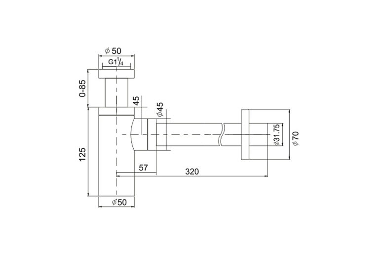 Design Siphon bronze 1¼ BE-I200BR