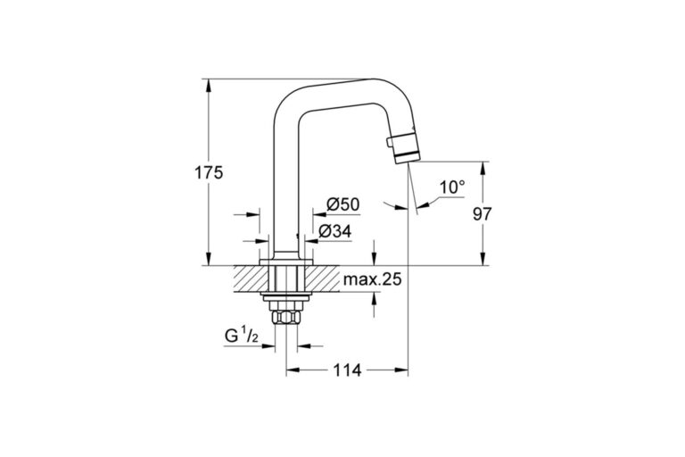 Grohe universal Armatur Ausladung 114 Chrom