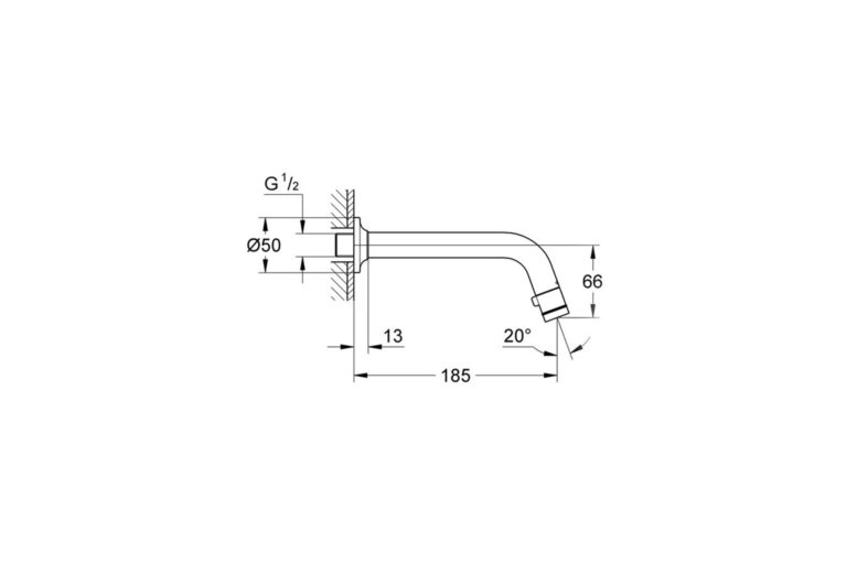 Grohe universal Wandarmatur Ausladung 185 Chrom