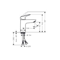 HGrohe Logis 100 Waschtisch Batterie Ausladung 108 mm Chrom