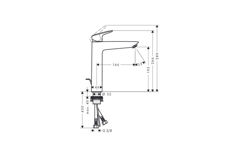 HGrohe Logis 190 Waschtisch Batterie Ausladung 166 mm Chrom