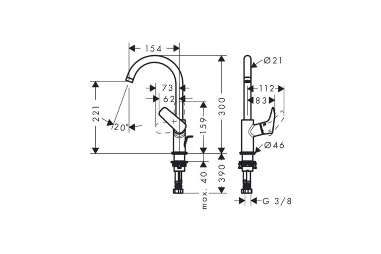 HGrohe Logis 210 Waschtisch Batterie schwenkbar Ausladung 154 mm Chrom