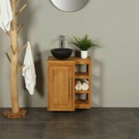 WC-Möbel Hängeschrank Kerinci Teakholz 60 cm Tür Links