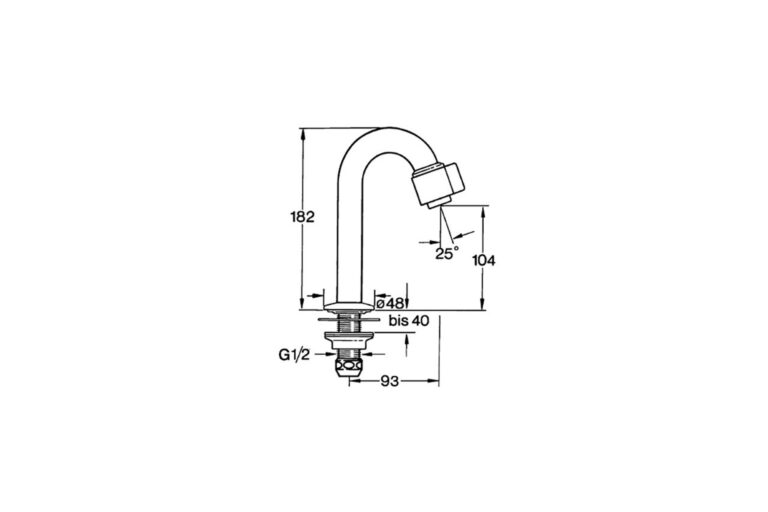 Hansa Nova Hahn Ausladung 93 mm Chrom