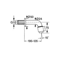 Hansa Nova Wandarmatur Ausladung 126-186 mm CHrom