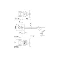 Paffoni Quattro Dreilochbatterie Ausladung 175 mm Chrom