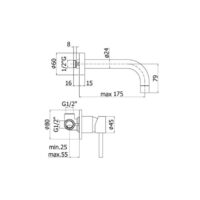 Paffoni Stick Zweilochbatterie LIG006CR70  Ausladung 175 mm Chrom