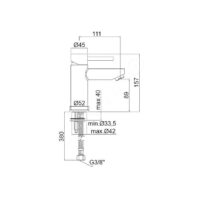 Paffoni Stick Waschtisch Batterie Ausladung 111 mm Chrom