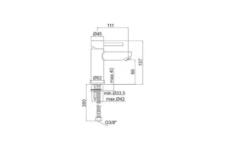 Paffoni Stick Waschtisch Batterie Ausladung 111 mm Chrom