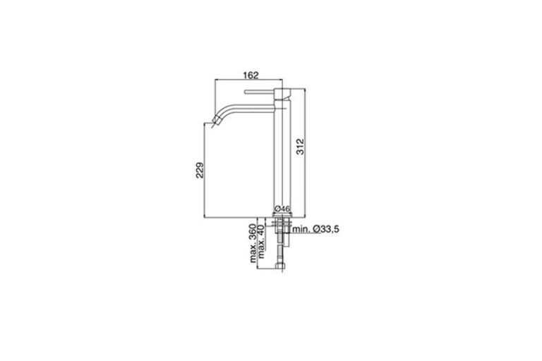 Paffoni light erhöhte Waschtisch Batterie LIG081CR  Ausladung 162 mm Chrom