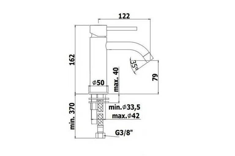 Paffoni light Waschtisch Batterie LIG071NO Ausladung 122 mm matt Schwarz