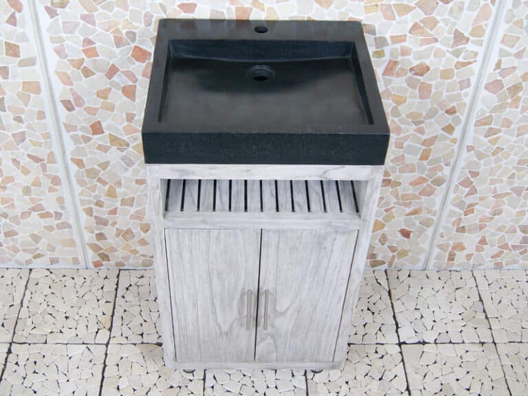 Badezimmermöbel Raung Cabinet Mindyholz 50 cm. Terrazzo