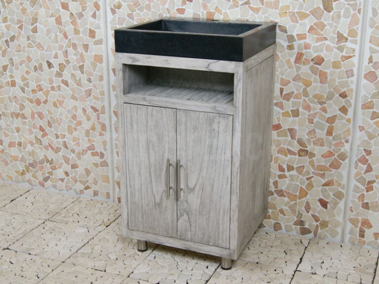 Badezimmermöbel Raung Cabinet Mindyholz 50 cm. Terrazzo