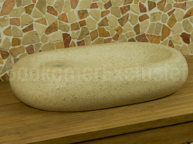 Waschschale Creme Terrazzo TZS-BT04B 60x38x12 cm.