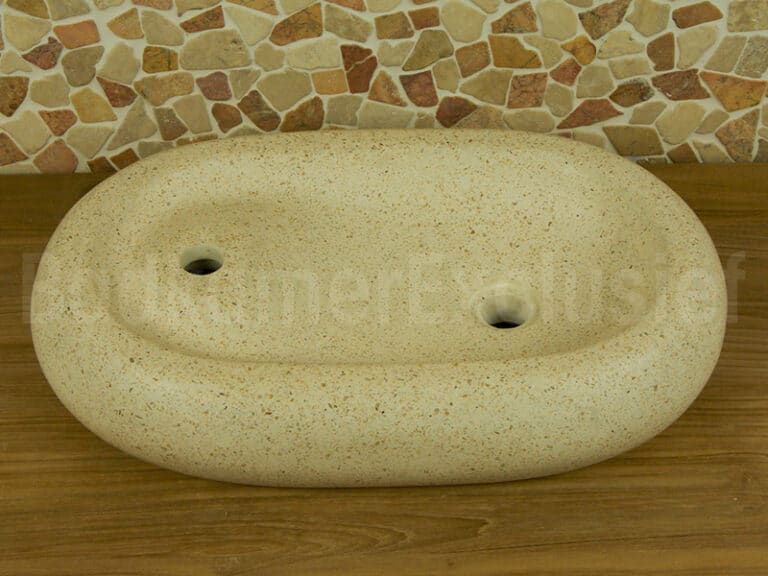 Waschschale Creme Terrazzo TZS-BT04B 60x38x12 cm.