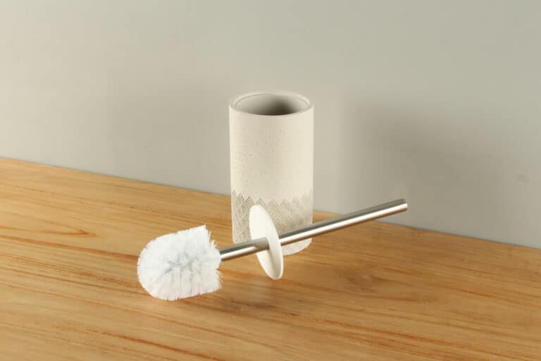 Toilettenbürstenhalter Matte Creme Punkte Raute Polyresin BE-AT002
