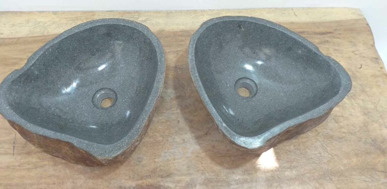 Aufsatzwaschbecken aus Flussstein Satz RM0632 AB