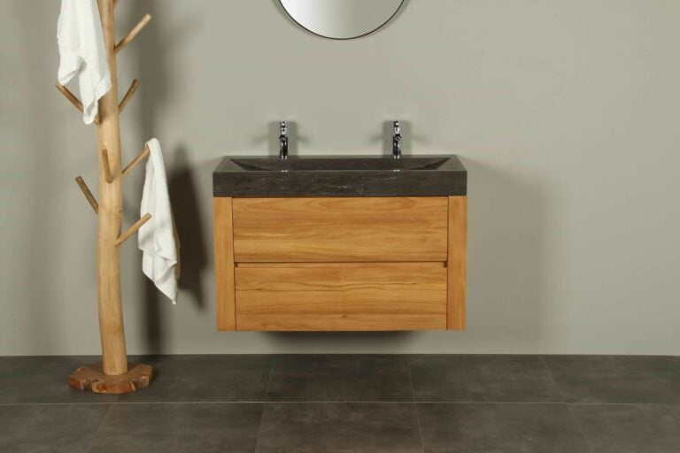 Badmöbel Teakholz Ambang 100 cm Waschbecken Hartstein 2k