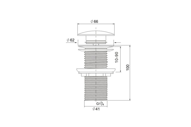 Ablaufventil mit druckverschluss brushed nickle BE-I100 N