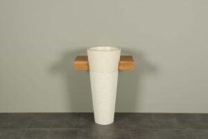 Wandhängendmöbel Tambora Single mit Waschsäule Teakholz 70 cm