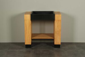 Badmöbel Galunggung Teakholz Single mit Terrazzo Waschbecken 93 cm zk