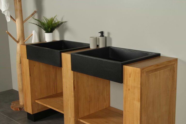 Badezimmermöbel Galunggung Double mit Waschbecken Terrazzo 168 cm zk