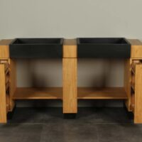 Badezimmermöbel Galunggung Double mit Waschbecken Terrazzo 168 cm zk