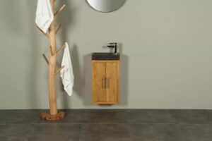 Gäste WC Möbel Manuk 38 cm mit Hartsteinen Waschbecken