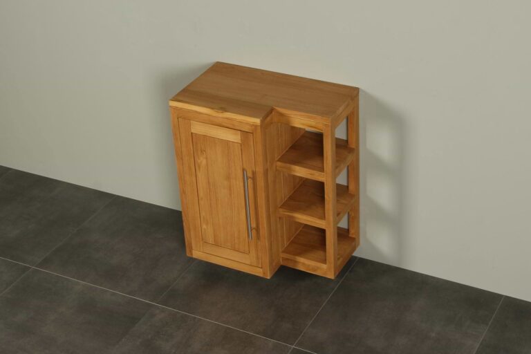 WC-Möbel Hängeschrank Kerinci Teakholz 60 cm Tür Links