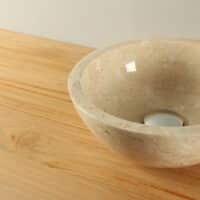 Waschschale Marmor creme 30 cm BE-4004