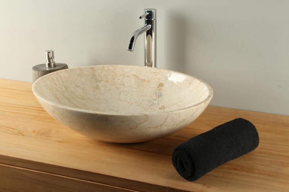 Waschschale Marmor creme 50 cm BE-4006