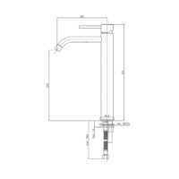 Paffoni light erhöhte Waschtisch Batterie matt schwarz Ausladung 162 mm LIG081NO