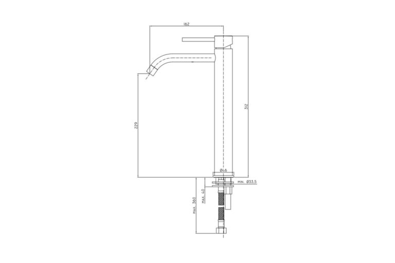 Paffoni light erhöhte Waschtisch Batterie matt schwarz Ausladung 162 mm LIG081NO