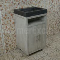 Badmöbel Raung Cabinet Mindyholz 50 cm. Bluestone