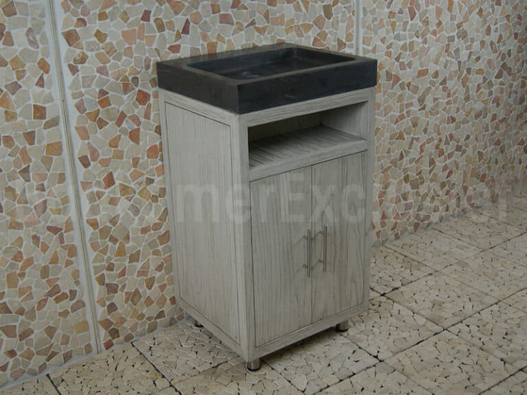 Badmöbel Raung Cabinet Mindyholz 50 cm. Bluestone