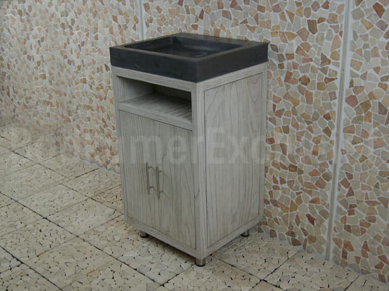 Badmöbel Raung Cabinet Mindyholz 50 cm. Bluestone