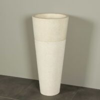 Terrazzo Waschbeckensäule Creme 90 cm Rundwaschbecken TZS PS01