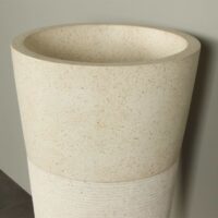 Terrazzo Waschbeckensäule Creme 90 cm Rundwaschbecken TZS PS01