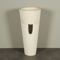 Terrazzo Waschbeckensäule Creme 90 cm Rundwaschbecken TZS PS01