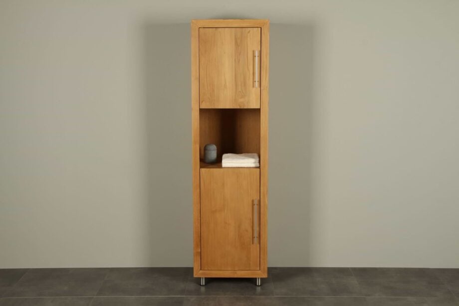 Hochschrank Badmöbel Teakholz Muria 180 cm
